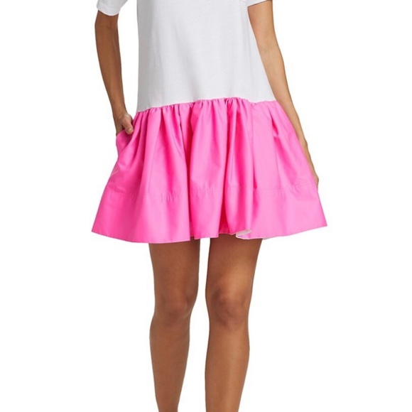 NWT Tanya Taylor tshirt dress neon pink - Picture 2 of 3